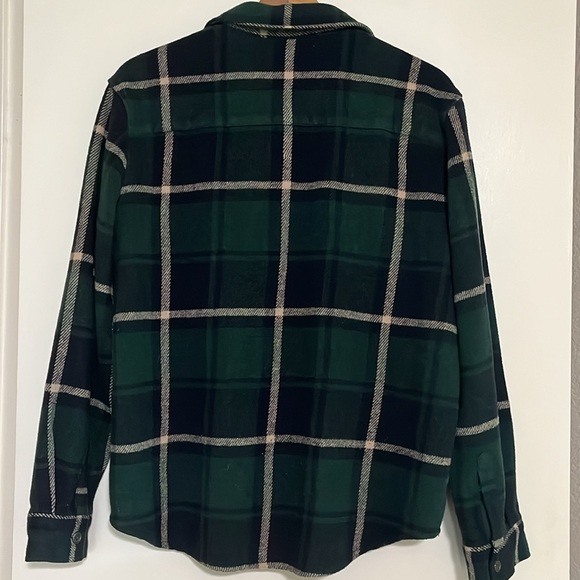 PS/LA Flannel Jacket Green Navy Blue Stripes Plaid Size M/L Unisex - Picture 6 of 7